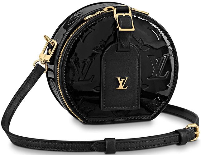 Petite boîte chapeau leather mini bag Louis Vuitton Black in