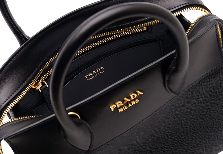 Prada - Authenticated Esplanade Handbag - Leather Black for Women, Very Good Condition