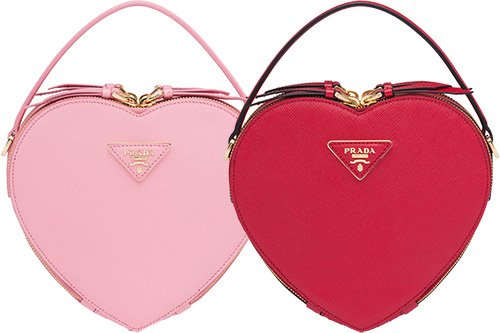 heart shaped prada bag
