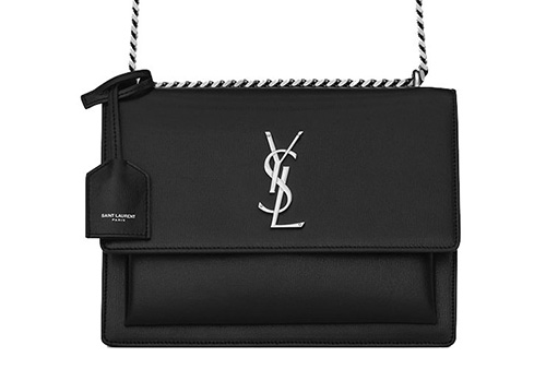 Saint Laurent Sunset Monogram Ysl Large Flap-top Shoulder Bag In Black