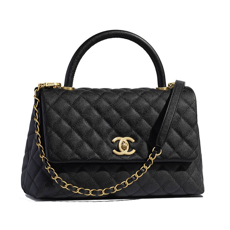 Chanel Coco Bag Quilted Caviar With Lizard Blue  Nice Bag