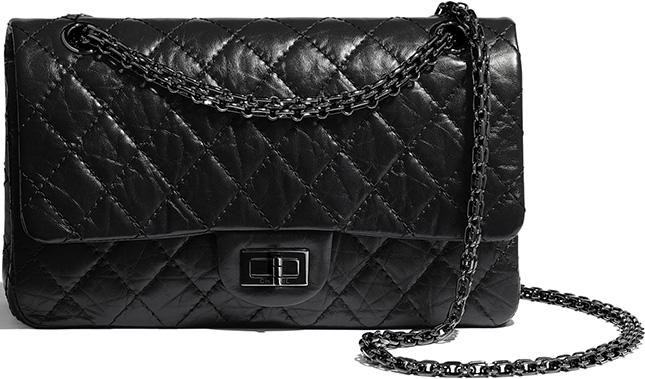 Chanel 255 So Black Mini Reissue in Chevron Quilted Aged Black Calfskin  with Iridescent Black Hardware SOLD