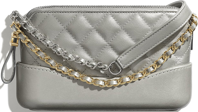 Chanel Gold Quilted Leather Gabrielle Clutch With Chain Bag