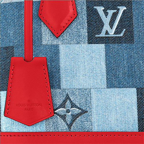 LOUIS VUITTON Denim Damier Monogram Patchwork Multi Pochette Accessories  Blue Rouge 1178151