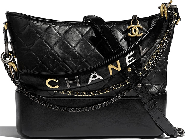 Chanel Gabrielle Hobo Medium Size Bag . Three Tone Crossbody Chain