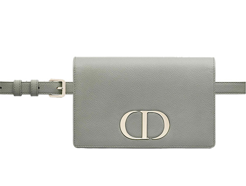Christian Dior 30 Montaigne 2-in-1 Pouch Micro Cannage Metallic Calfskin  Gray 2346973