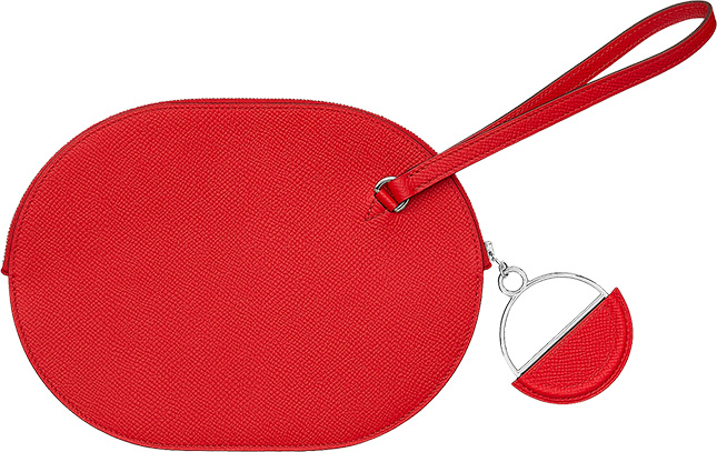 Hermes In The Loop To Go Pouch, Red and Pink, Preowned in Box WA001