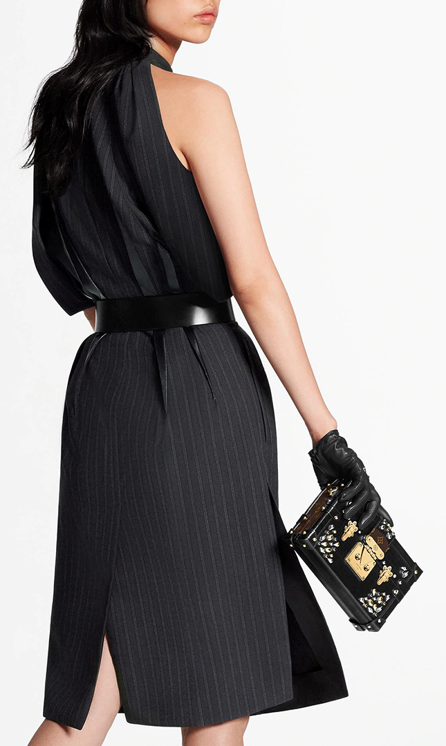 PFW outfit details - Louis Vuitton Petite Malle black bag