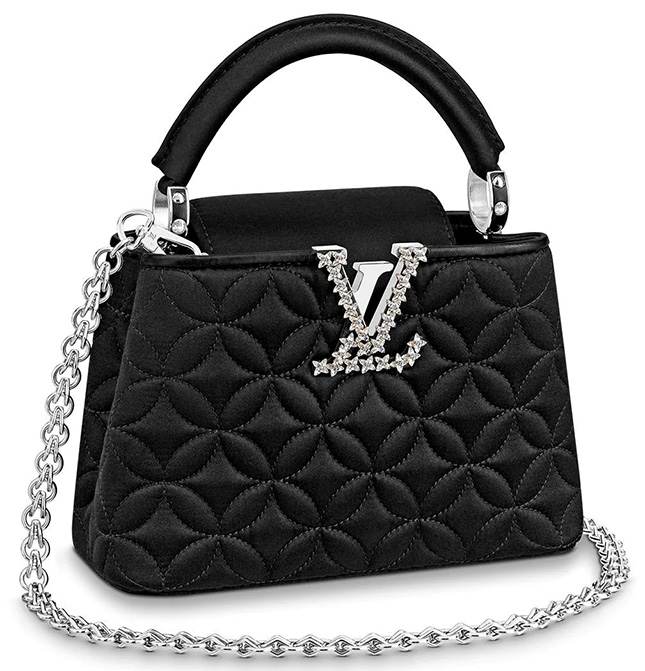 Louis Vuitton Monogram Flower Embossed Capucines Bag WITH gem-stones LV  Logo
