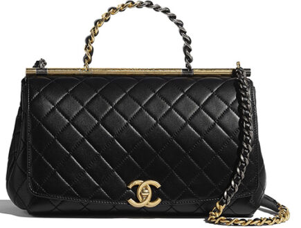 Chanel Large Flap Bag With Bi Color Top Handle thumb