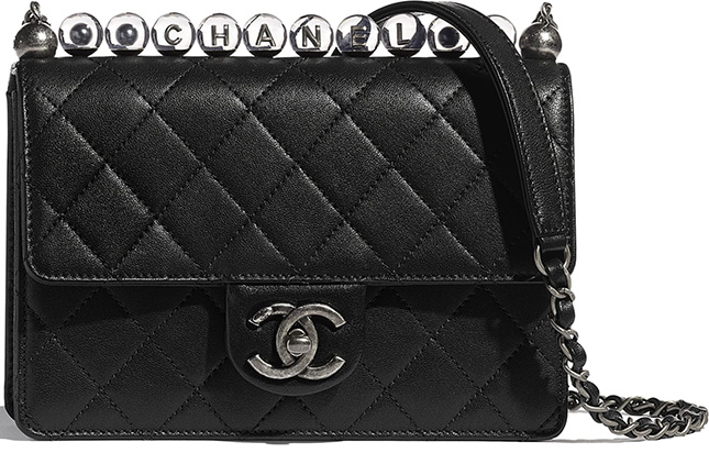 Túi Chanel Onyx Pearls Flap Bag da calfskin trắng 17cm siêu cấp