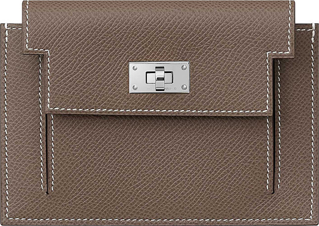 Hermes Gold Epsom Leather Kelly Pocket Compact Wallet Hermes
