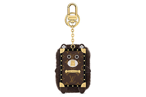 LOUIS VUITTON Calfskin Monogram LV Animals Otter Bag Charm Key Holder Pink  1220959