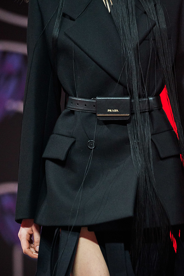 Prada's Fall/Winter 2020 Runway: Belts & Fringe Are the New Black