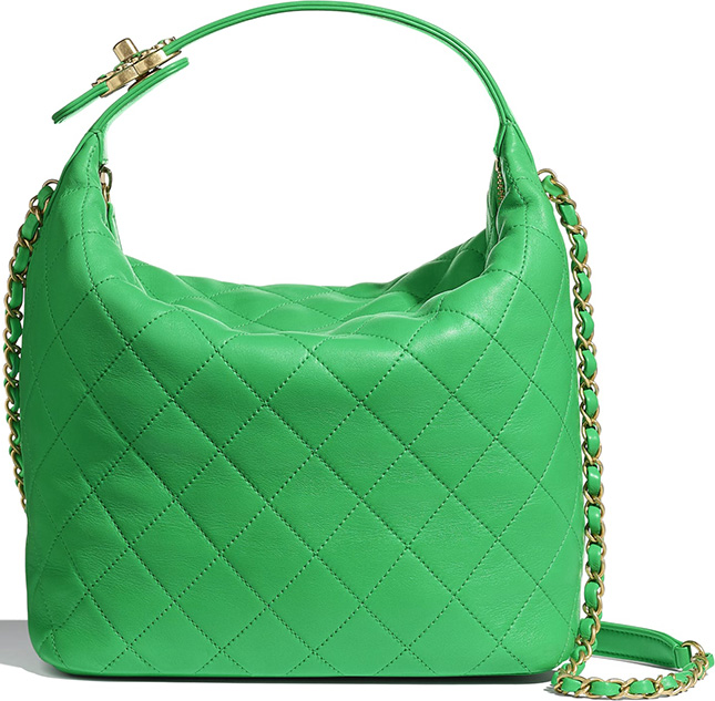 Chanel Small Hobo Bag AS3917 B10551 NM376, Green, One Size