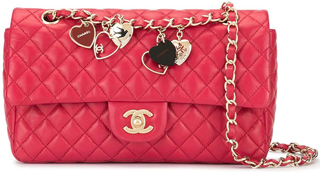 Chanel Valentine Crystal Hearts Flap Bag Quilted Lambskin Medium at 1stDibs