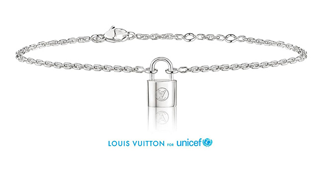 Louis Vuitton x UNICEF Lockit Sterling Silver Blue Cord Adjustable Bracelet