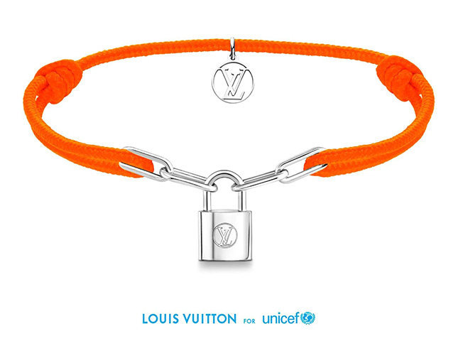 LOUIS VUITTON X UNICEF Sterling Silver Lockit Bracelet Red White 932934