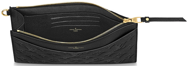 LOUIS VUITTON Authentic Women's Clutch Bag Emplant Pochette Melanie  Black Zipper