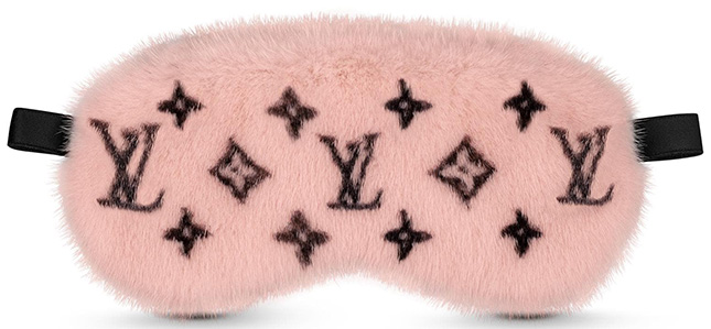 Pink Monogram Mink Sleeping Mask, 2020