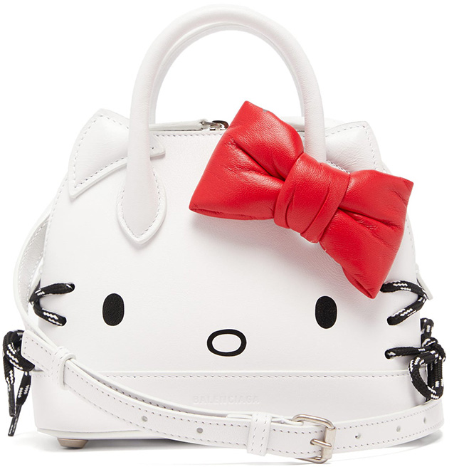 BALENCIAGA Calfskin Hello Kitty Camera Bag XS Optic White 868058