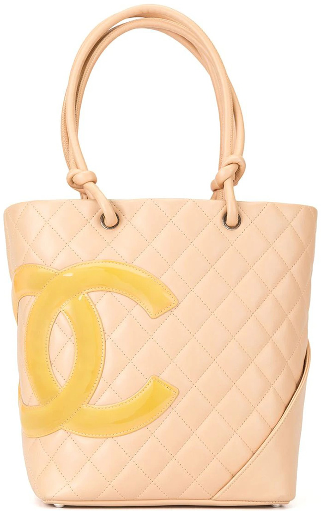 CHANEL Cambon large bag in pink smooth quilted lamb leather - VALOIS  VINTAGE PARIS