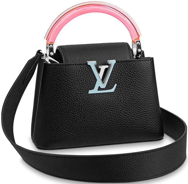 Louis Vuitton Capucines Top Handle Bag Mini Black Leather LV Purse