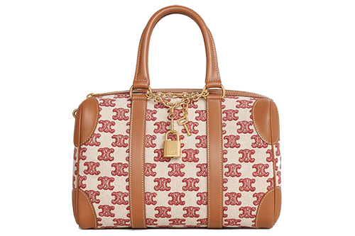 Celine Mini Boston Bag in Textile with Triomphe