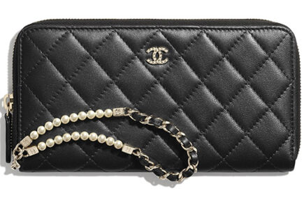 Chanel Pearl Zipped Wallet With Handle thumb