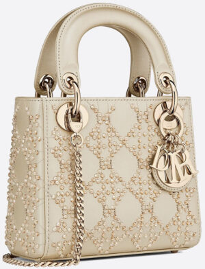 Lady Dior Platinum Beaded Cannage Bag | Bragmybag