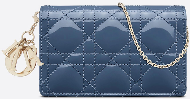 Christian Dior Lady Dior Nano Pouch on Chain - Blue Mini Bags, Handbags -  CHR349048
