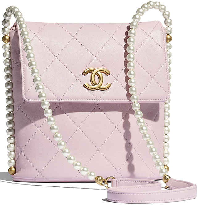 Chanel 2021 Pearl Chain Accordion Flap Bag  Neutrals Shoulder Bags  Handbags  CHA876003  The RealReal