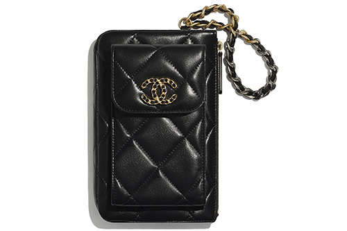 CHANEL 19 Pouch with handle, in black colour, Simple and Unisex 
