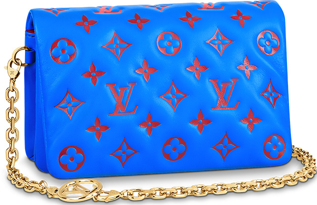 Louis Vuitton Pochette Coussin Navy Blue in Lambskin Leather with Gold-tone  - US