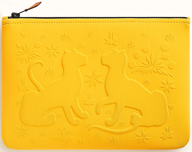 HERMES Neobain MM Octopus Pouch mini bag polyamide Yellow Used