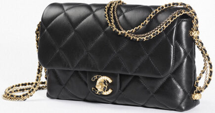 Chanel Flap Bag With Pearl And Woven Chain CC Logo | Bragmybag