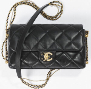 Chanel Flap Bag With Pearl And Woven Chain CC Logo | Bragmybag