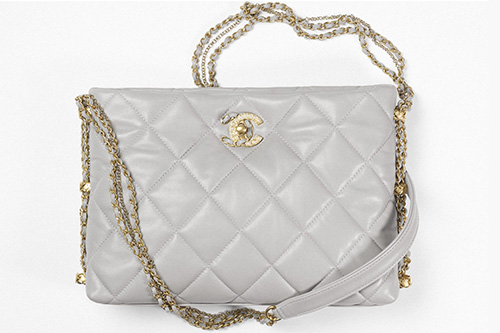 Chanel Hobo Bag With Pearl And Woven Chain CC Logo