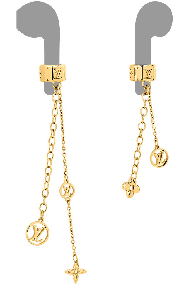 Louis Vuitton Gold-tone Nanogram Earphone Earrings – Boutique LUC.S