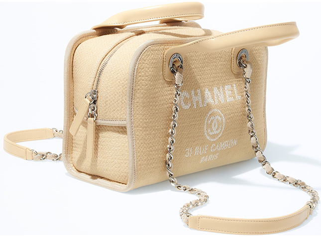 What Goes Around Comes Around Chanel Navy Canvas Deauville Bowling