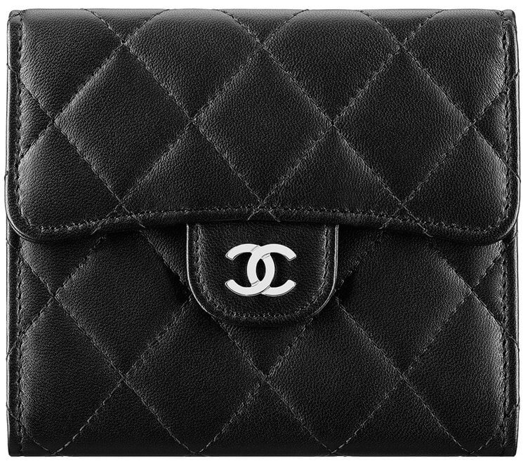 CHANEL Caviar Quilted Compact Flap Wallet Black 1214076  FASHIONPHILE