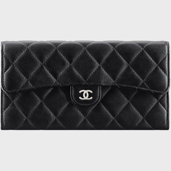 CHANEL Classic Long Zip Wallet Black AP0242 Caviar Leather