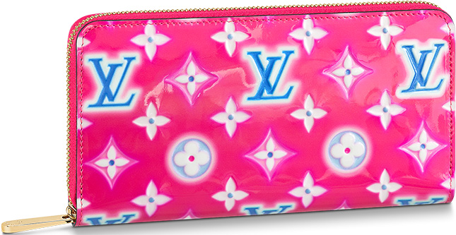 LOUIS VUITTON Vernis Valentine Zippy Wallet Light Pink Neon | FASHIONPHILE