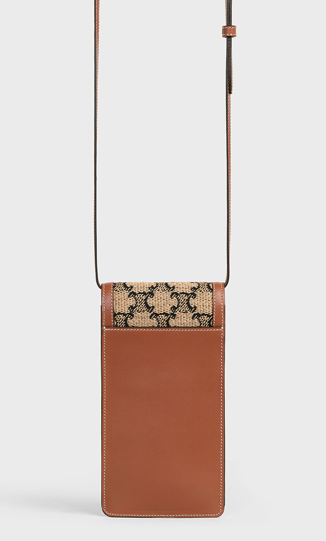 Celine Vertical Phone Pouch in Triomphe Canvas, 名牌, 手袋及銀包