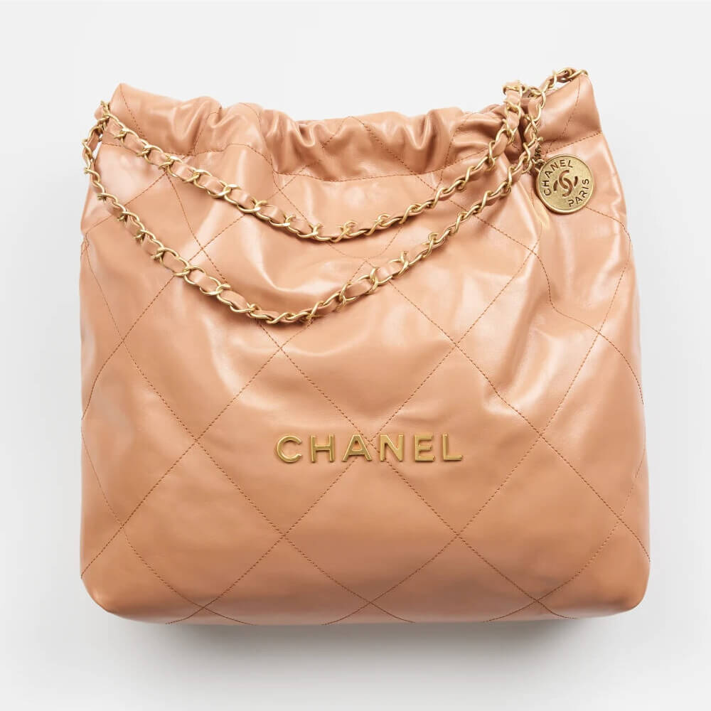 Túi Chanel 22 Small Handbag Silver Tone Metal White 