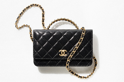 Chanel Metallic Silver Quilted Lambskin Chanel 19 Wallet On Chain  myGemma   Item 114377