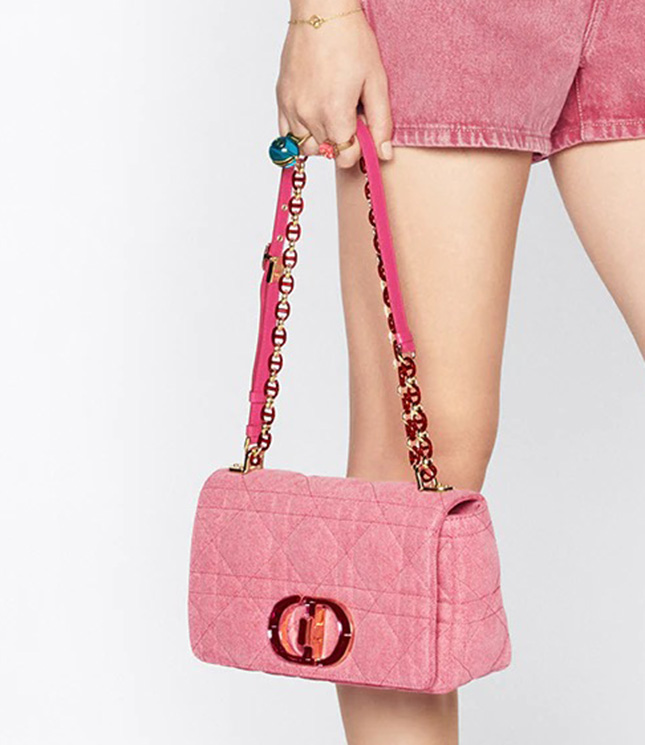 Dior MacroCanange Denim Caro Bag With CD Chain Links | Bragmybag