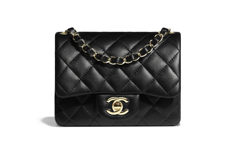 Flap bag with top handle Lambskin black  Fashion  CHANEL