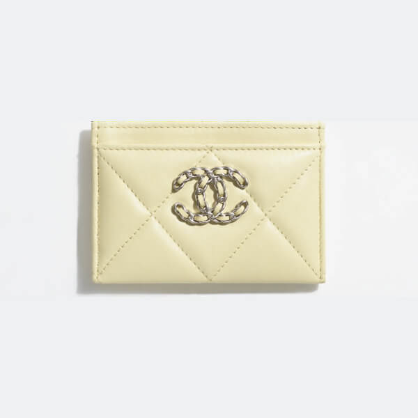 CHANEL 2023 SS Heart Lambskin Plain Folding Wallet Small Wallet Logo