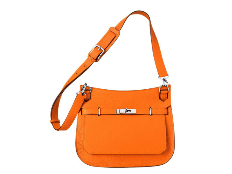 Hermes Ostrich 32 Centimeter Kelly Bag Orange with Palladium Hardware